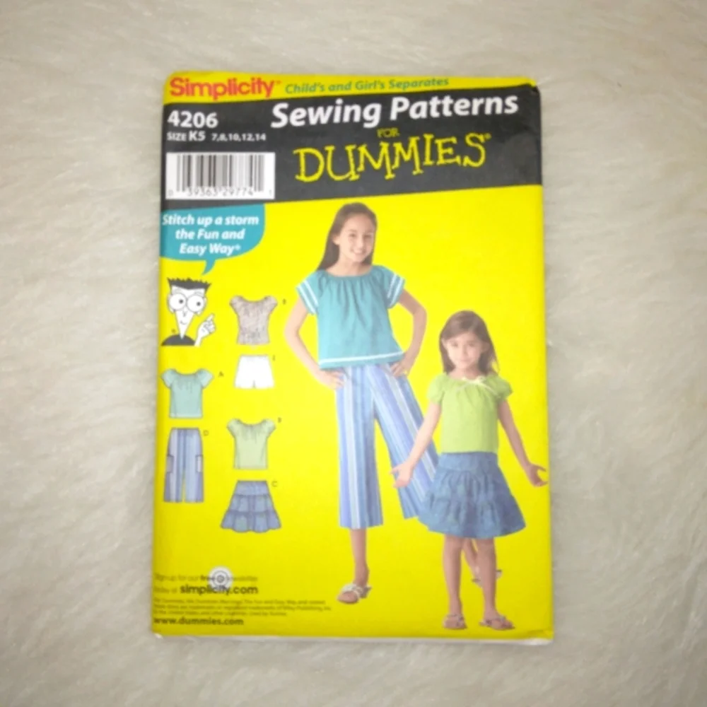 SIMPLICITY 4206 Sewing Patterns for Dummies Child's & Girl's separates Size 7-14